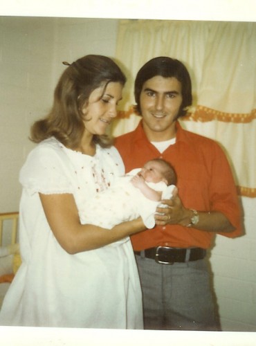 Dee Dee, Steve and Amy – first day home – 1971